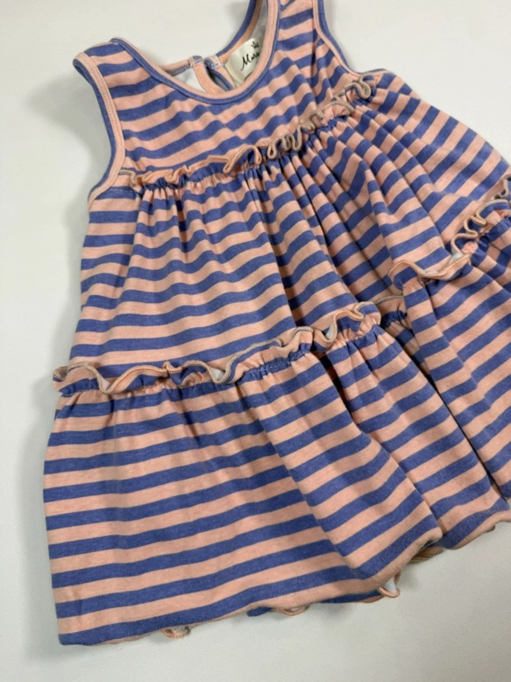 MARIE NICOLE CLOTHING Striped Ruffle Sleeveless Play Dress Spring Casual‎ Size 4